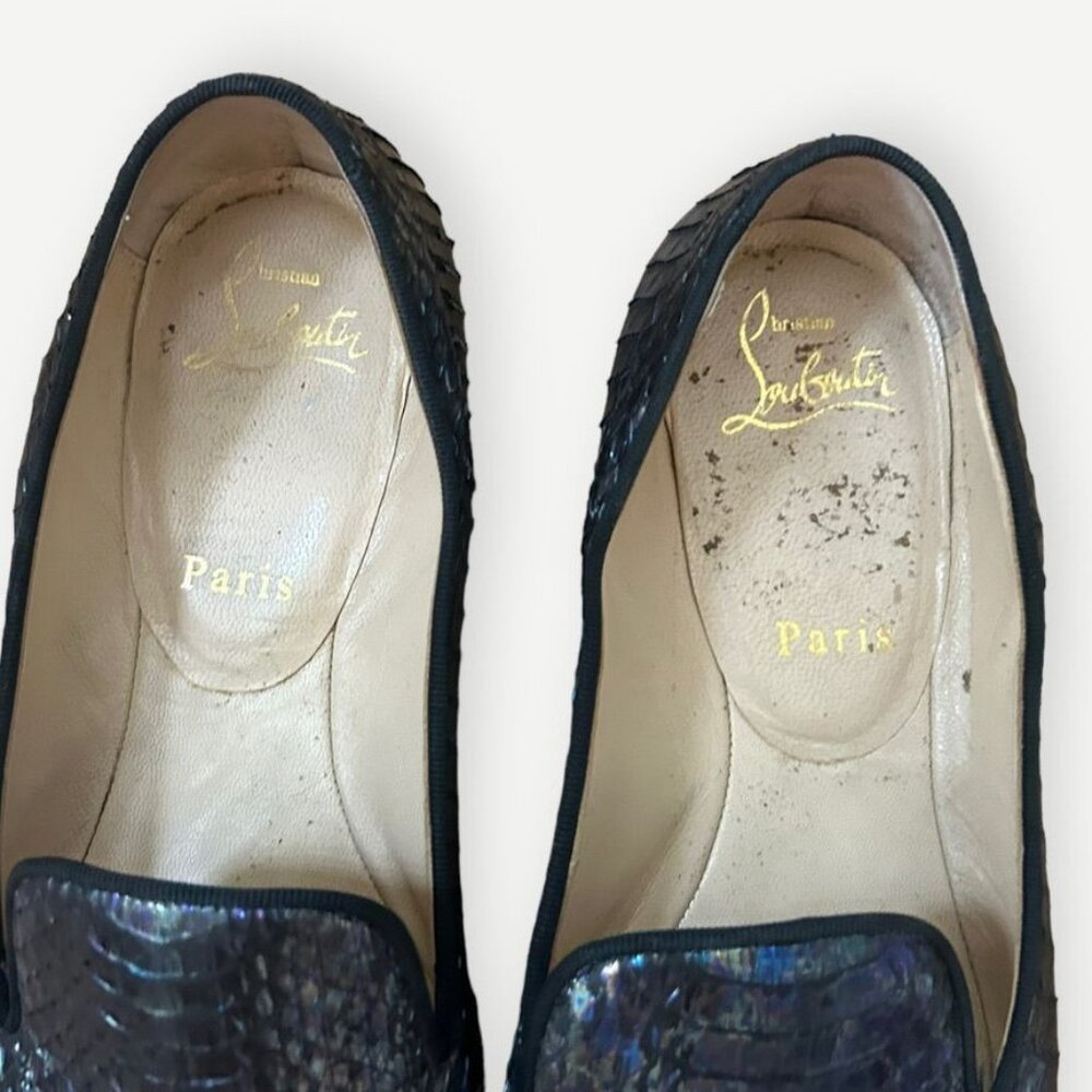 Christian Louboutin Iridescent Python Loafers 36 … - image 4